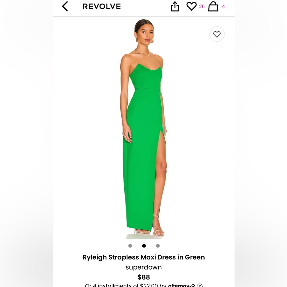SUPERDOWN- Ryleigh Strapless Maxi Dress- GREEN